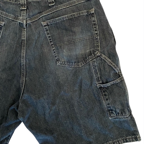 Wrangler Shorts Dark blue Jorts Carpenter Cargo Pockets Baggy Y2k Size 38 - Picture 9 of 9